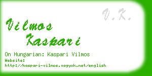 vilmos kaspari business card